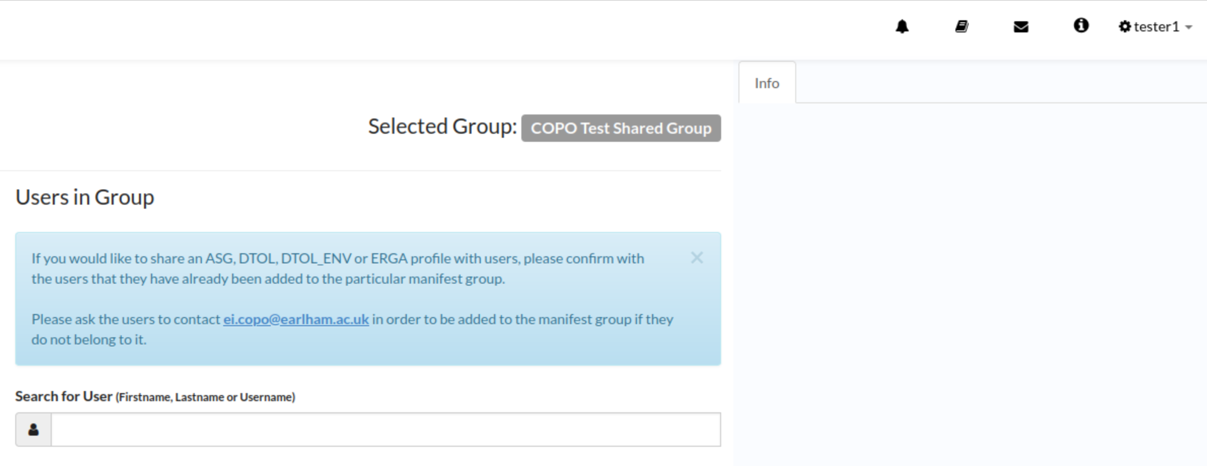 'Users in Group' search box