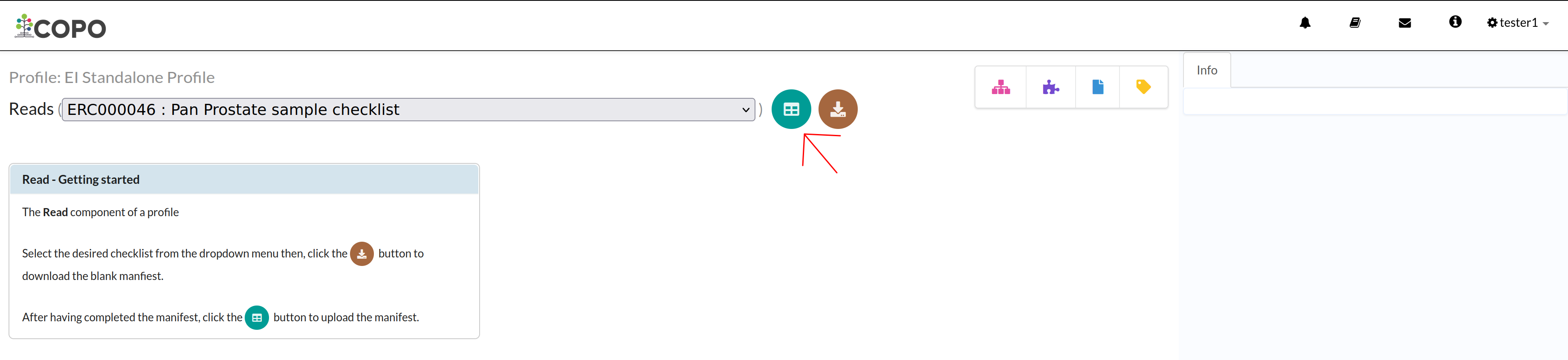 Pointer to 'Add Reads' from Spreadsheet' button